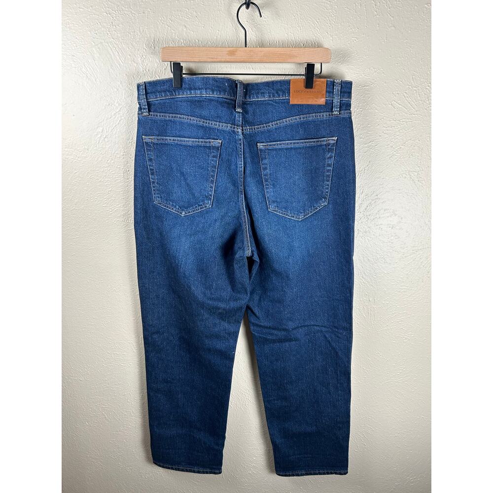 Lucky Brand Jeans Women's Size 14 Boy Mid Rise Relaxed Straight Denim Dark Wash - Picture 6 of 10